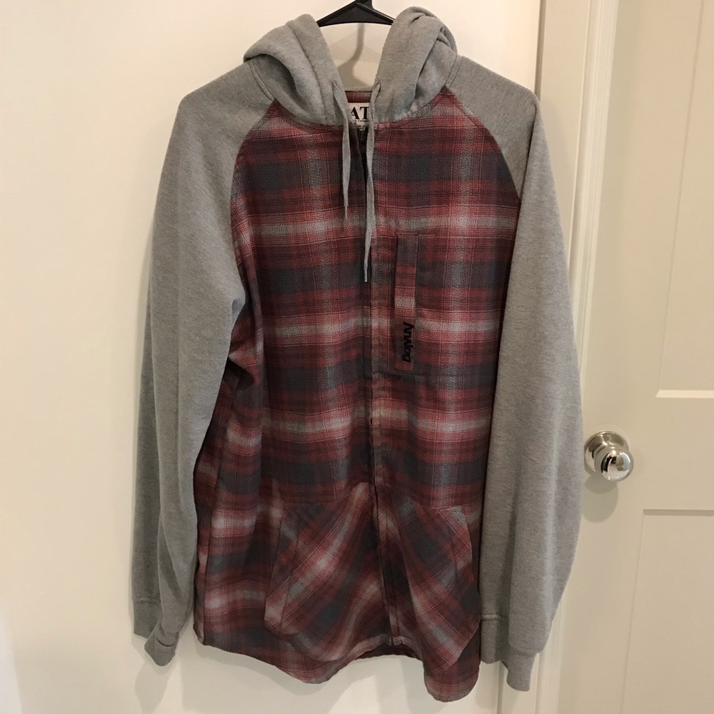 Analog zip up flannel sweater